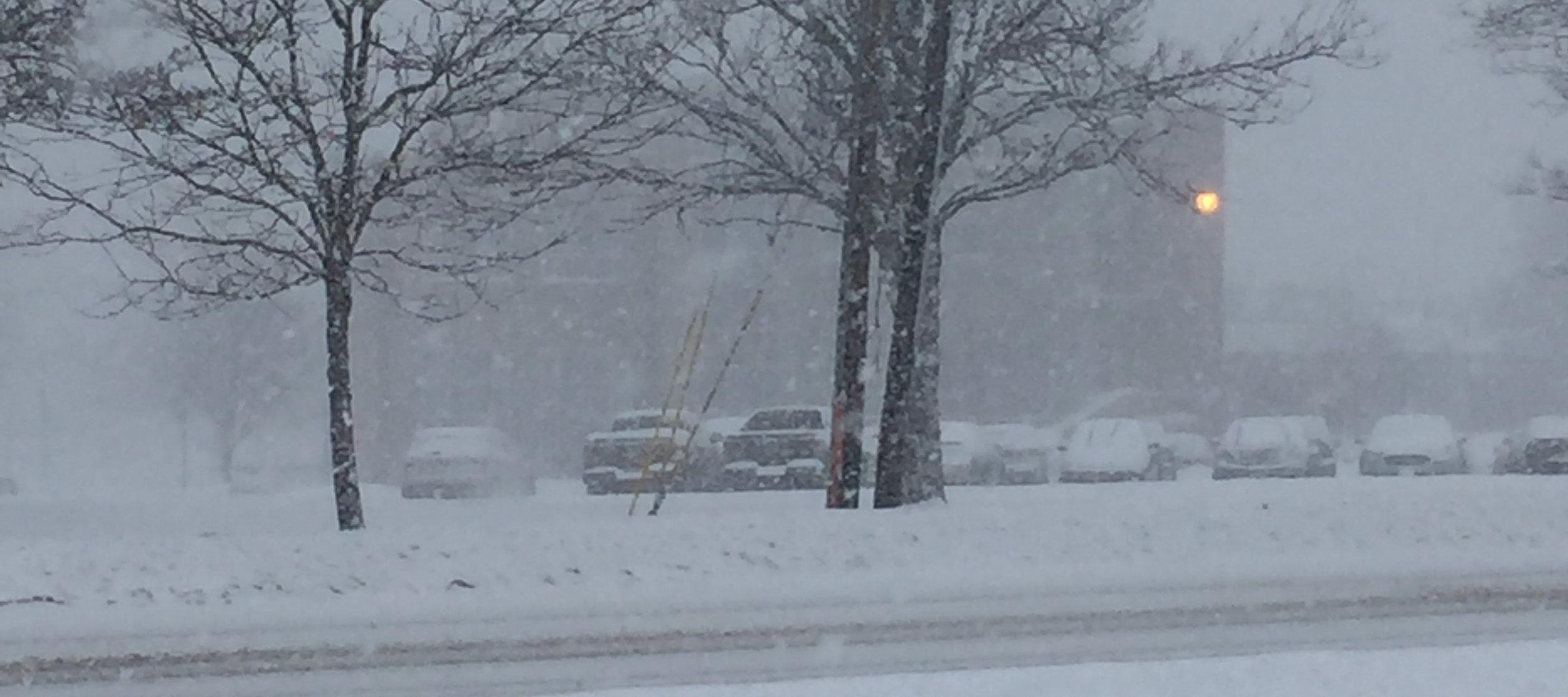 Snowy Utica College Campus